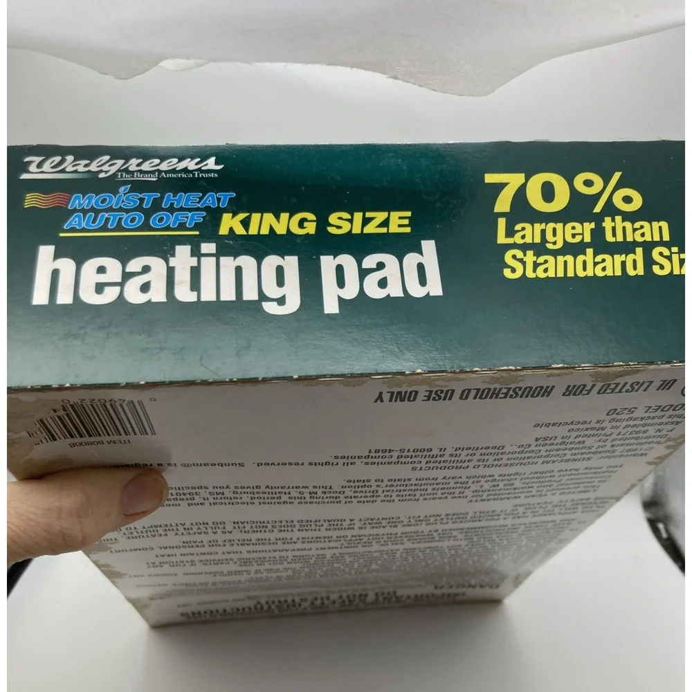 Vintage 1990's WALGREENS KING SIZE HEATING PAD 2 HOURS AUTO OFF 4 SETTINGS New